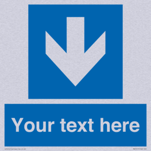 Custom Directional signage blue down arrow 